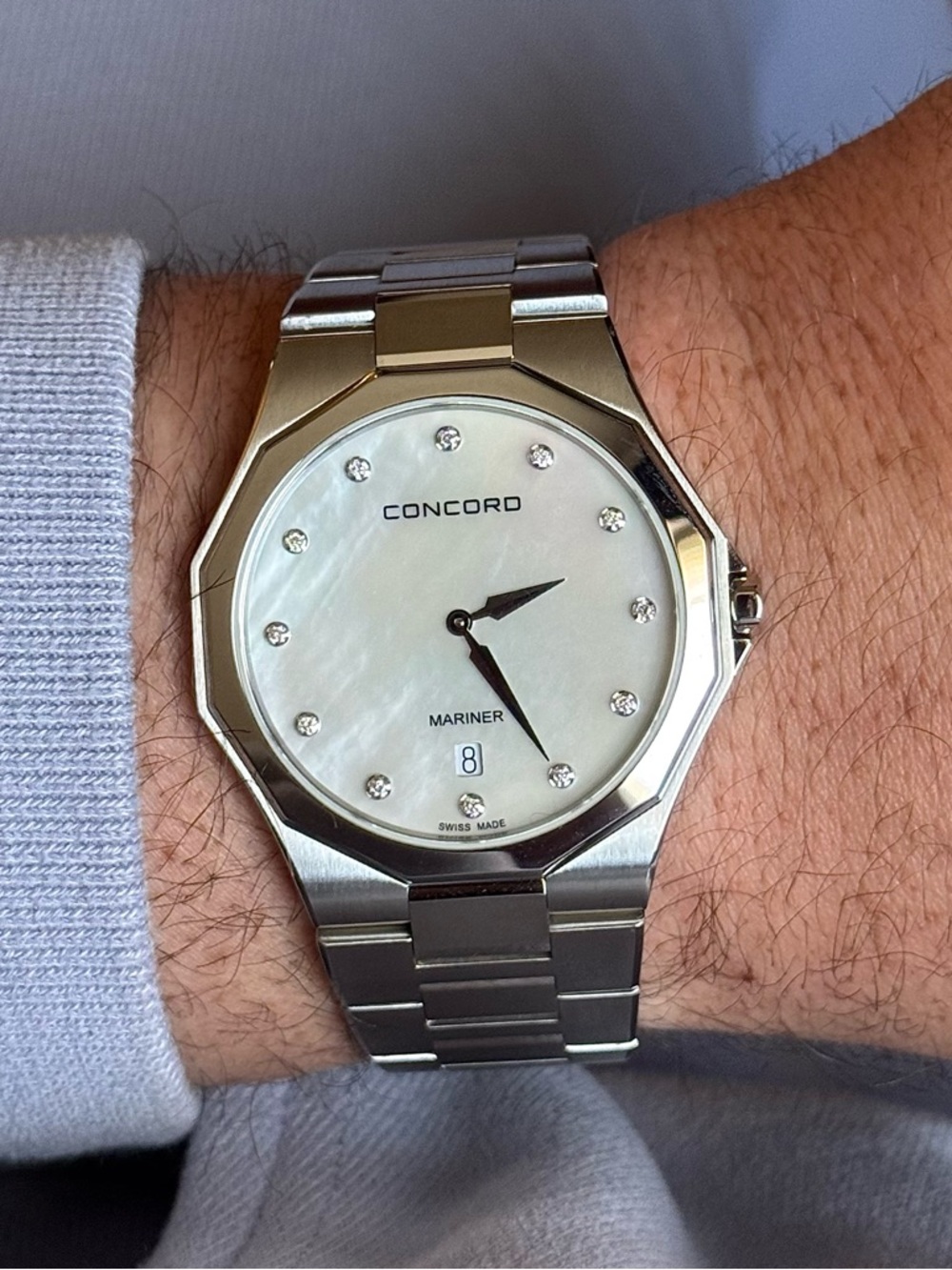 Concord Mariner Diamond MOP Dial 40mm Swiss Luxury Watch Full Set Ref. 0320512